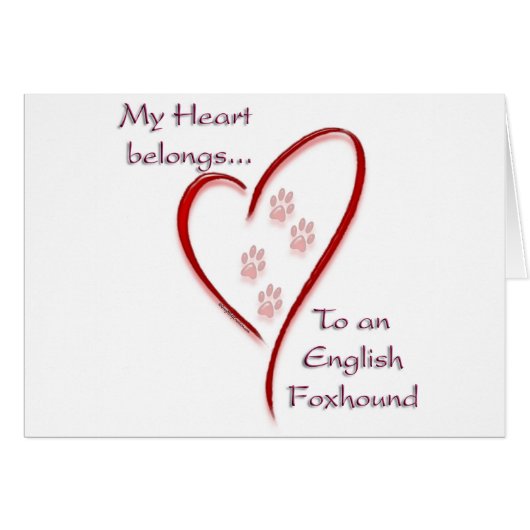 English Foxhound Heart Belongs Cards (Front Horizontal)