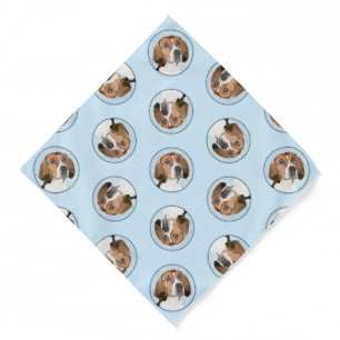 English Foxhound Painting Cute Original Dog Art Bandana