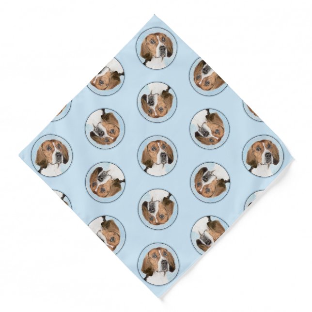 English Foxhound Painting Cute Original Dog Art Bandana (Front)