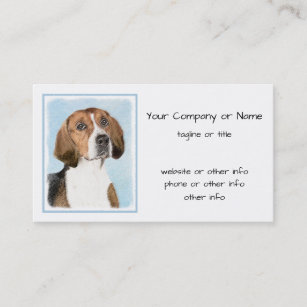 English Foxhound Painting - Cute Original Dog Art Business Card