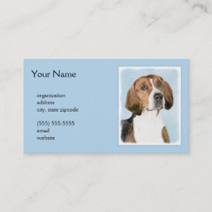 English Foxhound Painting - Cute Original Dog Art Business Card