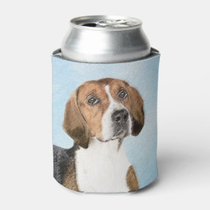 English Foxhound Painting - Cute Original Dog Art Can Cooler