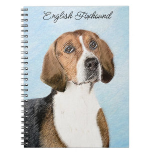 English Foxhound Painting - Cute Original Dog Art Notebook