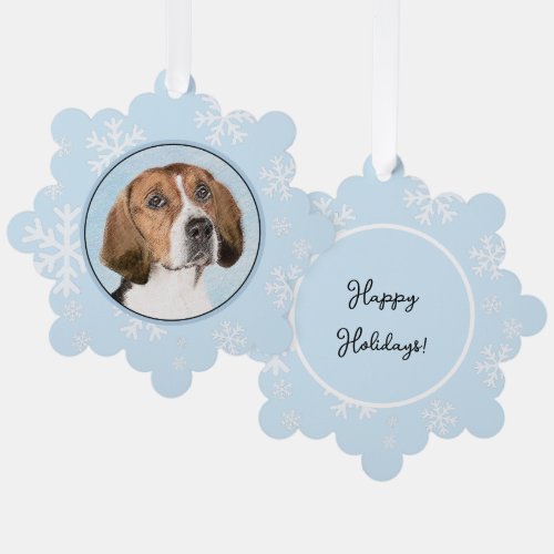 English Foxhound Painting _ Cute Original Dog Art Ornament Card