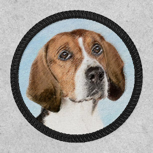 English Foxhound Painting - Cute Original Dog Art Patch