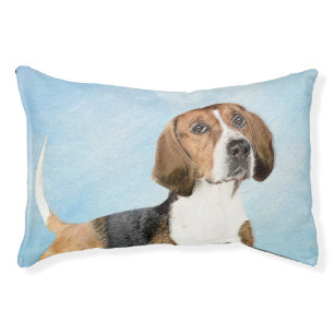English Foxhound Painting - Cute Original Dog Art Pet Bed