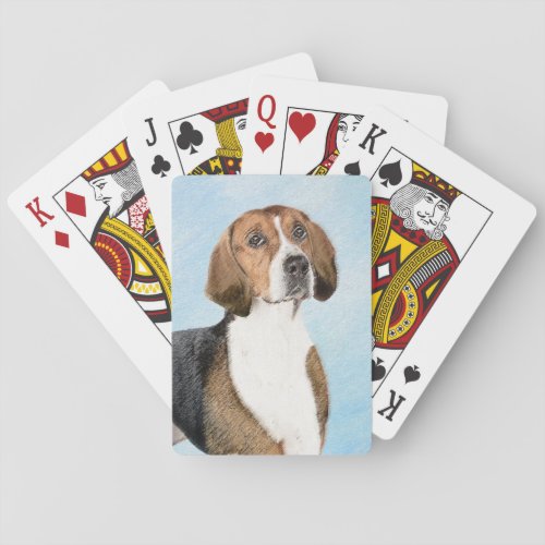 English Foxhound Painting _ Cute Original Dog Art Playing Cards