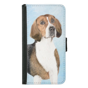English Foxhound Painting - Cute Original Dog Art Samsung Galaxy S5 Wallet Case
