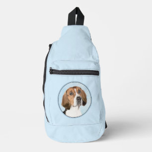 English Foxhound Painting Cute Original Dog Art Sling Bag