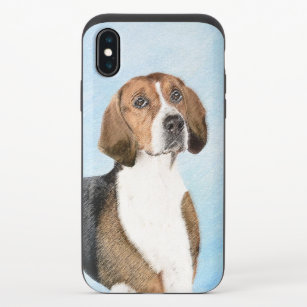 English Foxhound Painting - Cute Original Dog Art iPhone X Slider Case