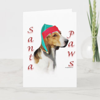 English Foxhound Santa Paws Holiday Card