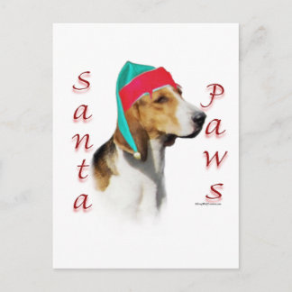 English Foxhound Santa Paws Holiday Postcard