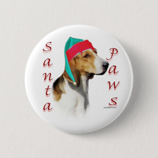 English Foxhound Santa Paws Pinback Button