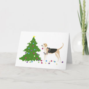 English Foxhound Silhouette Christmas Design Holiday Card