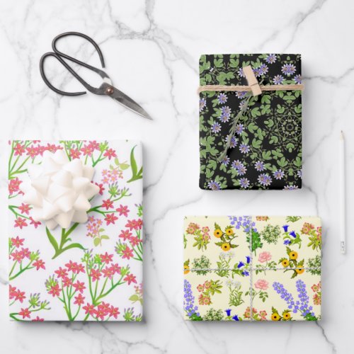 English Garden Floral Art Wrapping Paper Sheets