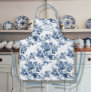 English Garden Floral Blue and White Grandmother Apron