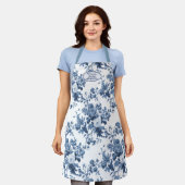 English Garden Floral Blue and White Grandmother Apron | Zazzle