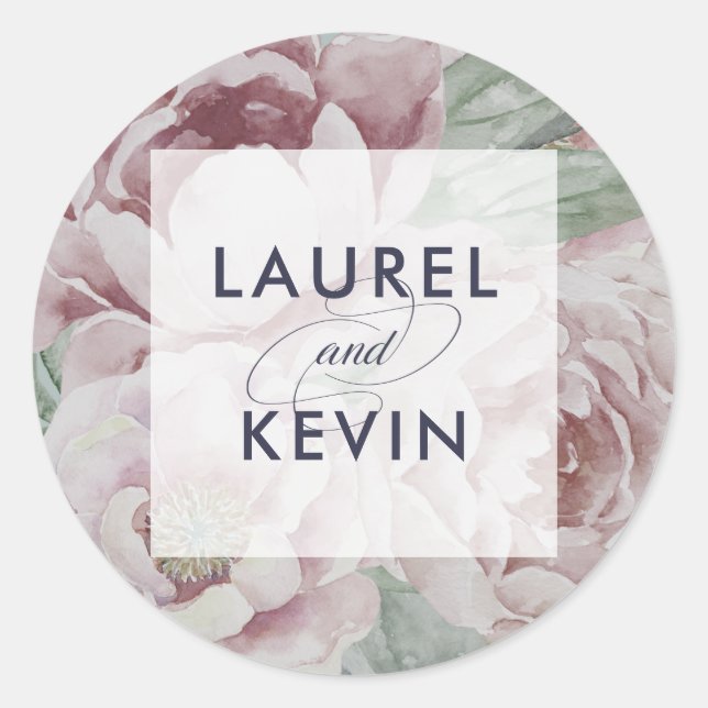 English Garden Floral Wedding Stickers (Front)