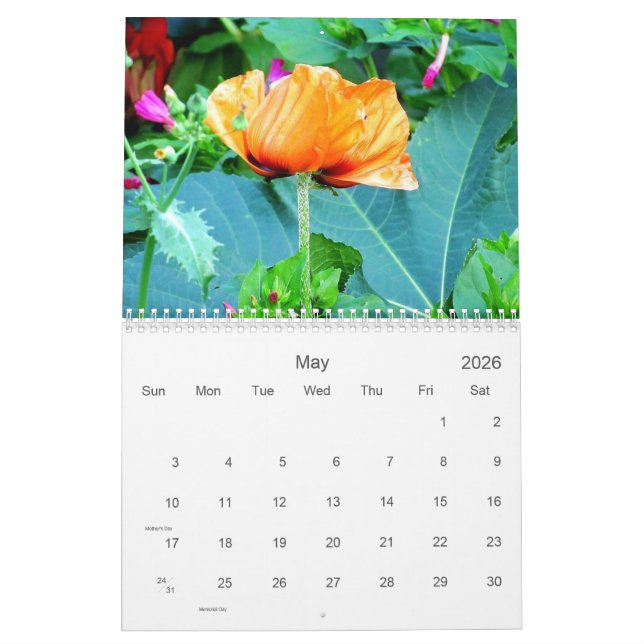 English Garden Florals 2024 Calendar (May 2026)