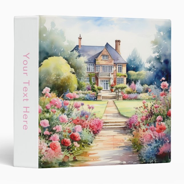 English Garden Landscape 3 Ring Binder (Front/Spine)