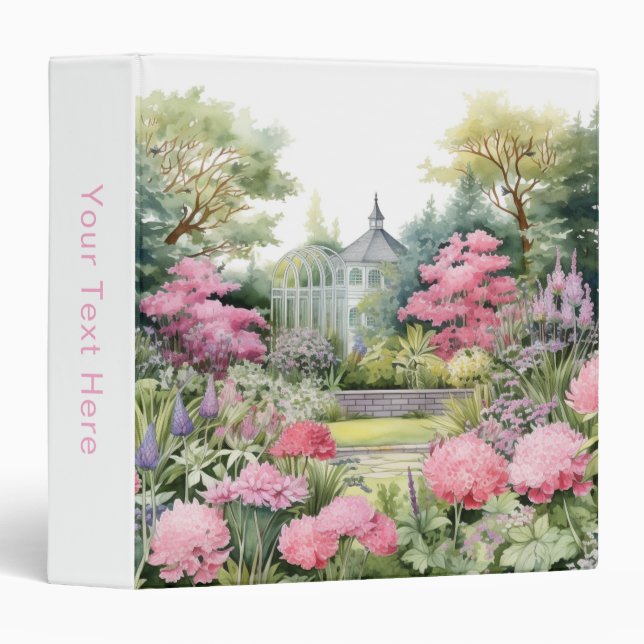 English Garden Landscape 3 Ring Binder (Front/Spine)