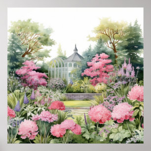 English Garden Landscape Poster