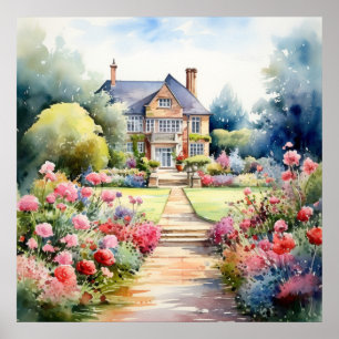 English Garden Landscape Poster