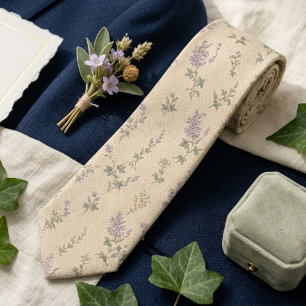 English Garden Lilac & Ivy Neck Tie