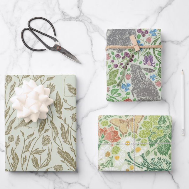 English Garden Medley Wrapping Paper Sheets (Front)