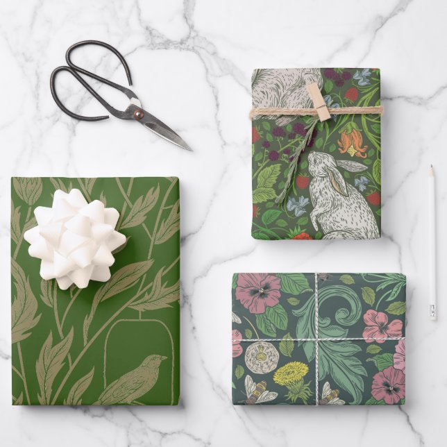 English Garden Medley Wrapping Paper Sheets (Front)