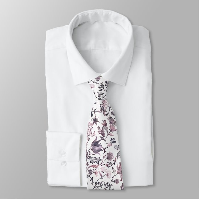 English garden paisley  neck tie (Tied)