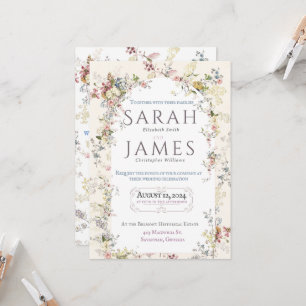 English Garden Party Wedding Invitation 
