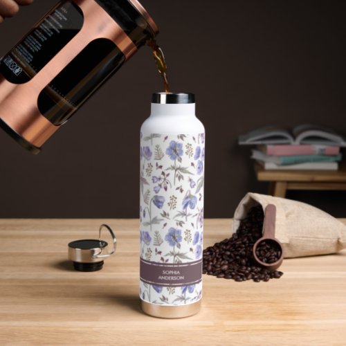 English Garden Pattern Water Bottle