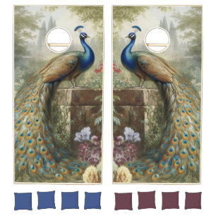 English Garden Peacock Estate Heritage Art Cornhole Set