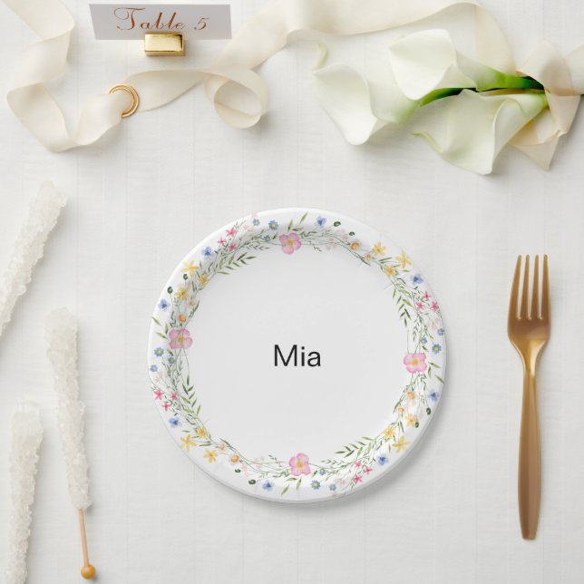 English Garden Personalized Birthday Party II Paper Plates (Wedding)