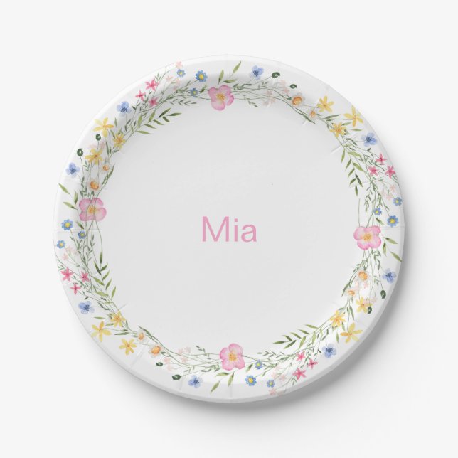 English Garden Personalized Birthday Party  Paper Plates (Front)