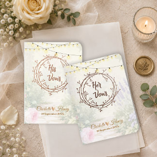 English Garden Personalized Wedding Foil Vow Books