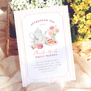 English Garden Tea Party Bridal Shower Invitation