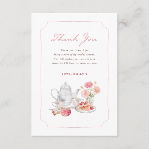English Garden Tea Party Bridal Shower Thank You Card