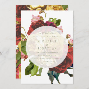 English Garden Vintage Bohemian boho Roses Invitation