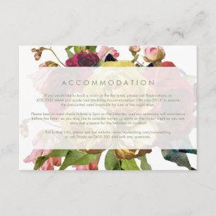 English Garden Vintage Rose Wedding enclosure card