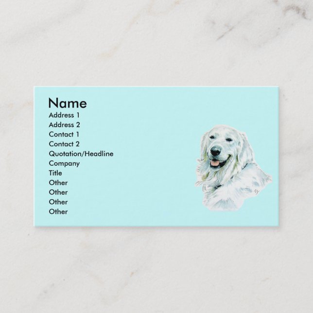 English Golden Retriever Business Cards (Front)
