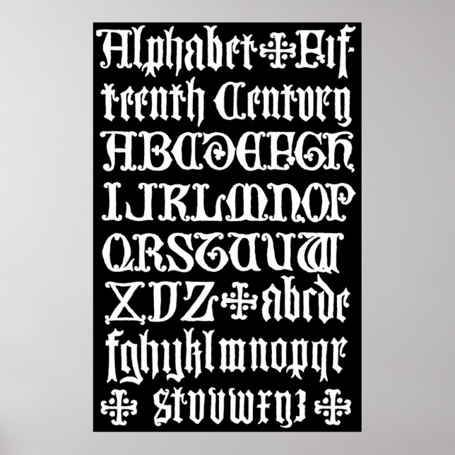 English Gothic Calligraphy 15th century Poster (Front)