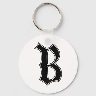 English Gothic Monogram letter B Keychain