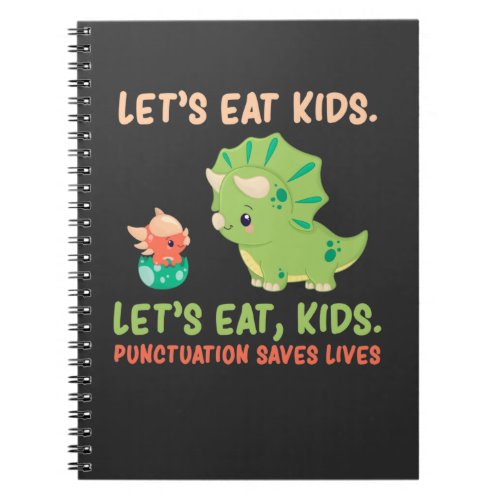 English Grammar Punctuation Humor Trex Dinosaur Notebook
