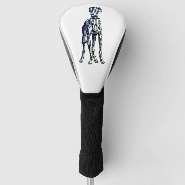 English Greyhound Breed Golf Head Cover (Front)