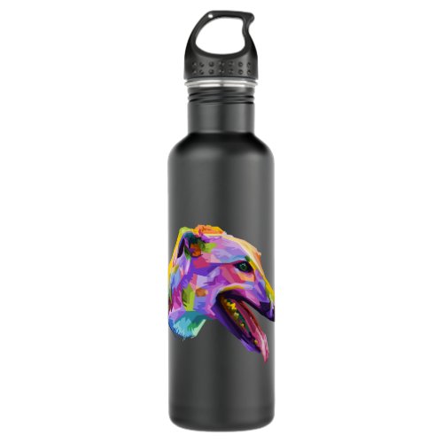 English Greyhound Colorful Pop Art Portrait for Do Stainless Steel Water Bottle