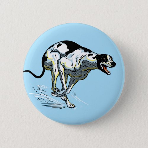english greyhound race dog button