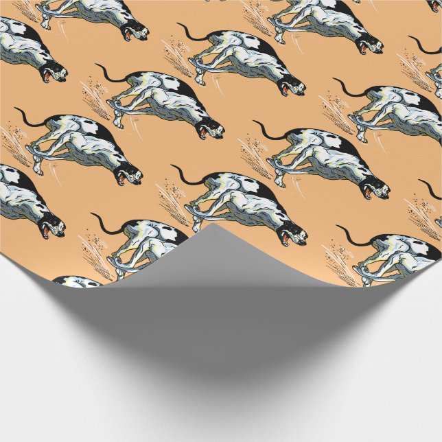 english greyhound race dog wrapping paper (Corner)