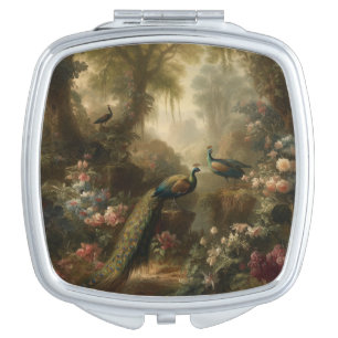 English Grove Peacock Trio Vanity Essential Compact Mirror